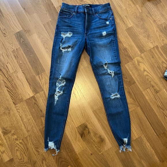 Express Jeans Size 4 Ankle High Rise Stretch + Denim Perfect - Picture 1 of 8